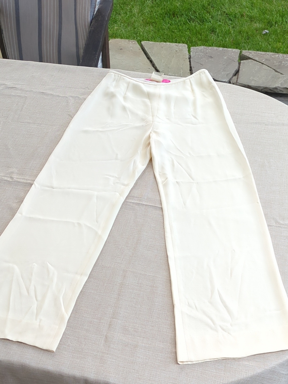 Emanuel Ungaro Paris, Cream Wide-Leg Pants